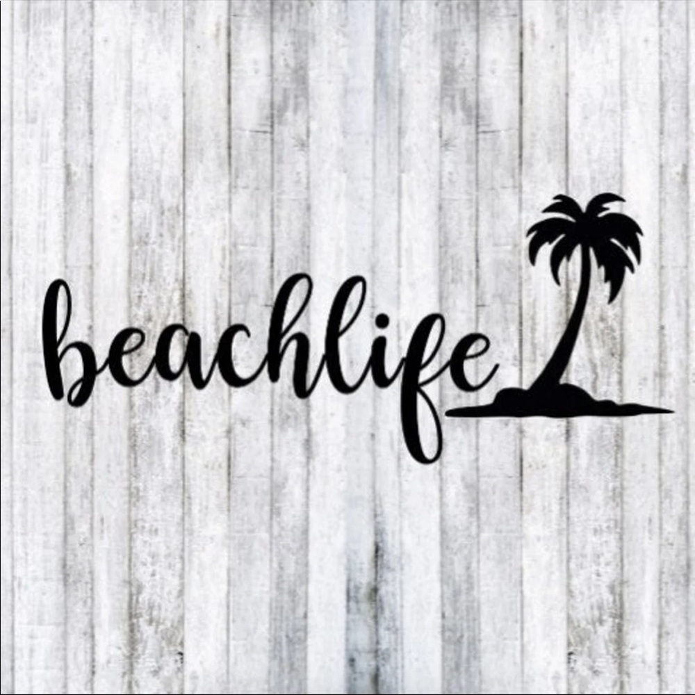 Beach Life - Palm Tree Car Window Decal